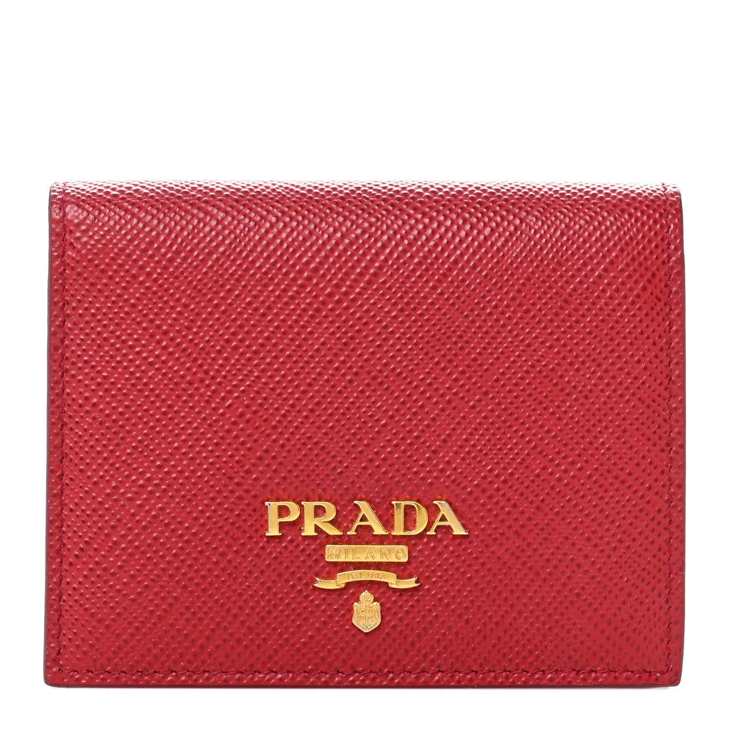 Prada Saffiano Metal Compact Snap Bi-Fold Wallet  Fuoco 1 of 6