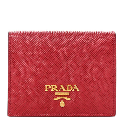 Prada Saffiano Metal Compact Snap Bi-Fold Wallet  Fuoco 1 of 6
