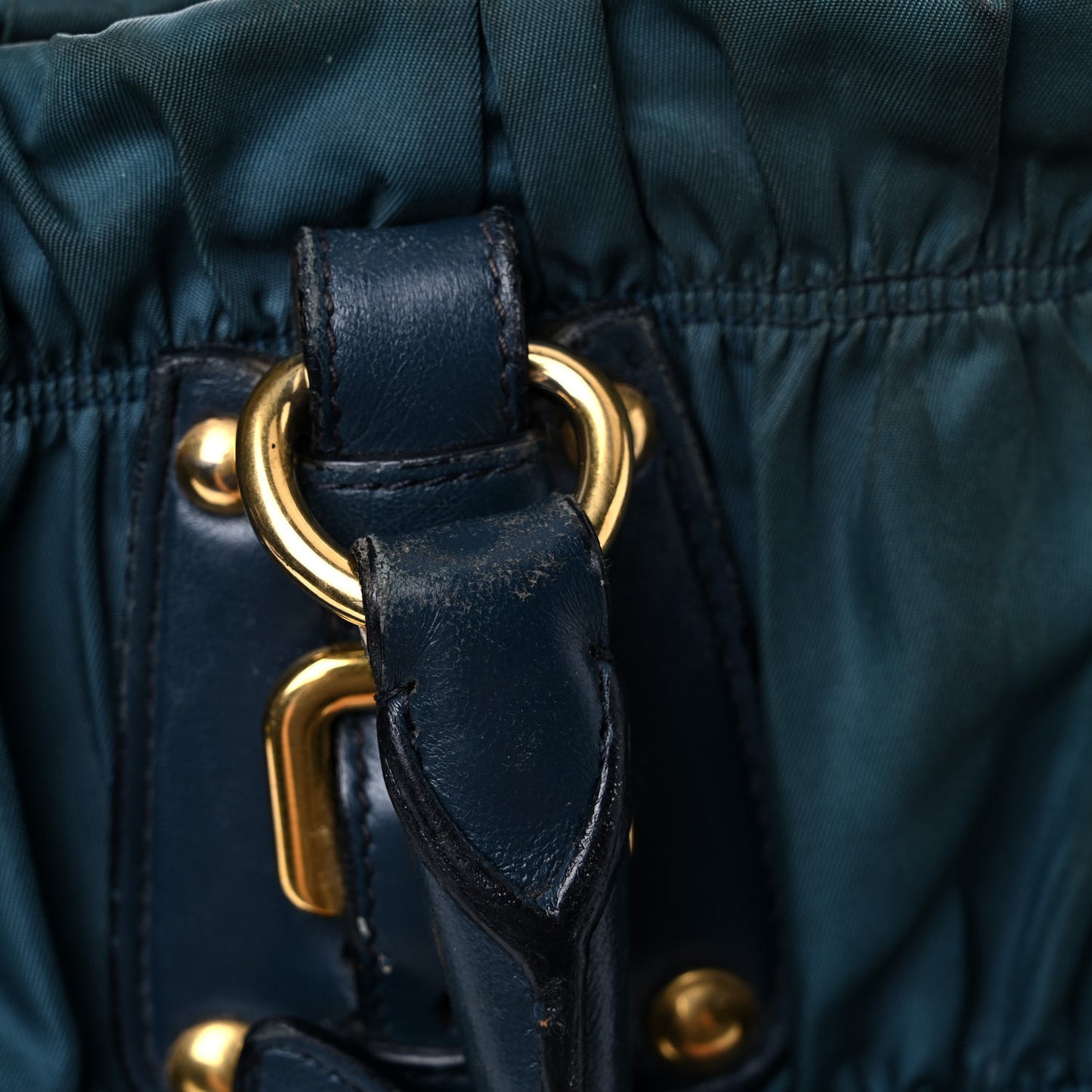 Tessuto Nylon Nappa Gaufre Shopping Satchel Baltico