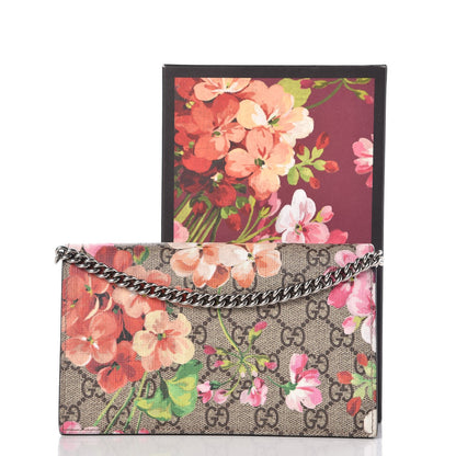Gucci GG Supreme Monogram Blooms Chain Wallet Beige Multicolor Dry Rose 8 of 8