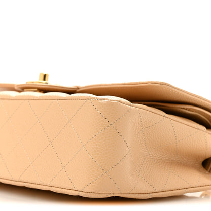 Chanel Caviar Quilted Medium Double Flap Beige 10 of 12