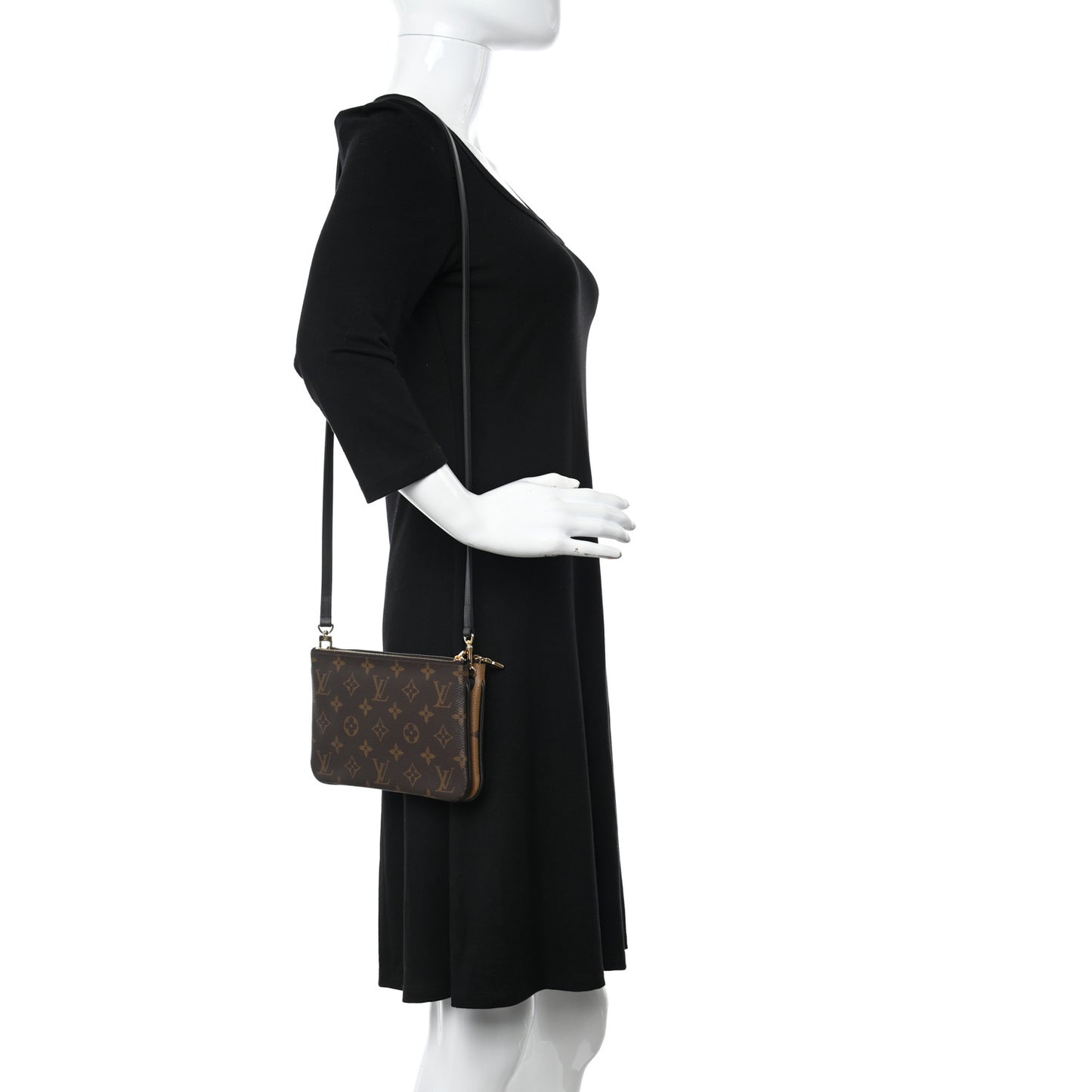 Reverse Monogram Giant Double Zip Pochette
