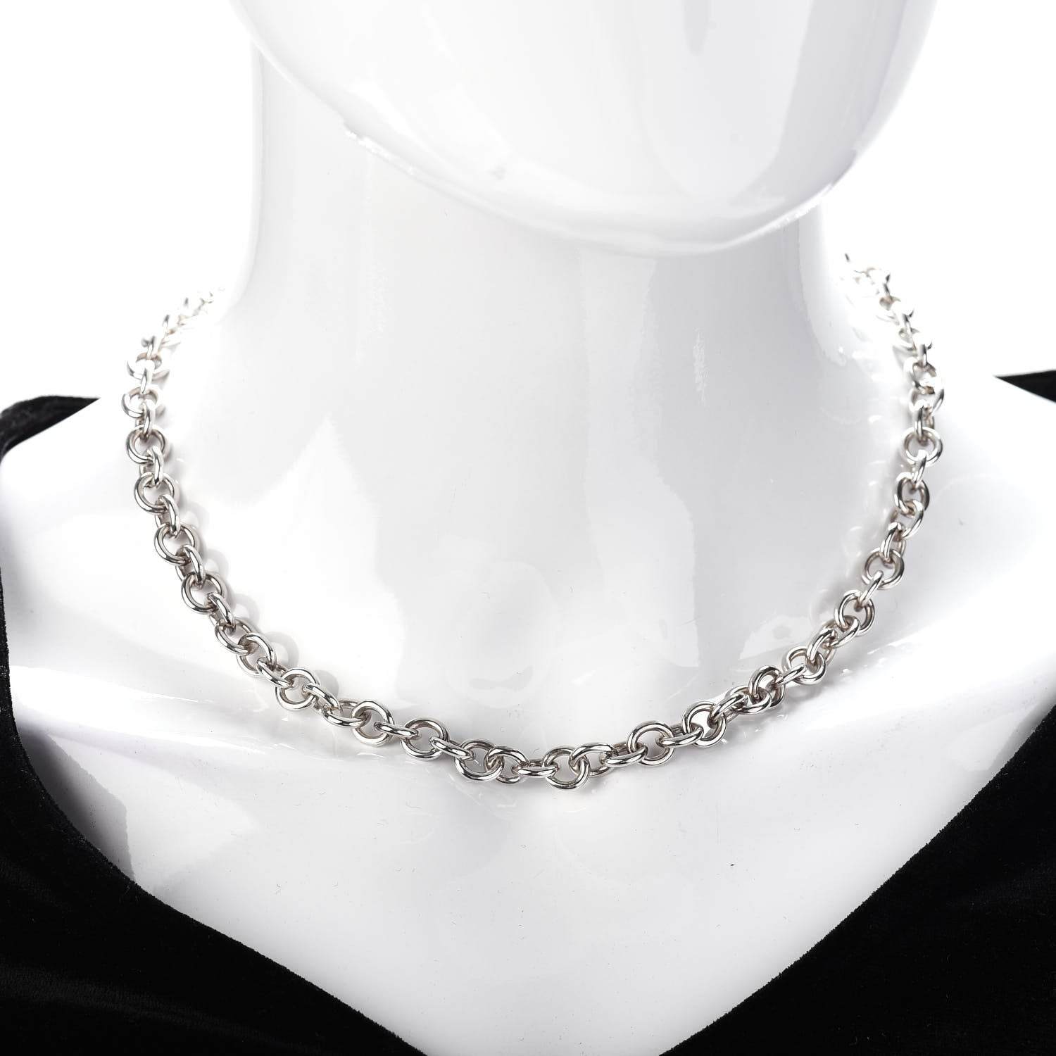 Tiffany Sterling Silver 1837 Circle Clasp Necklace 2 of 4