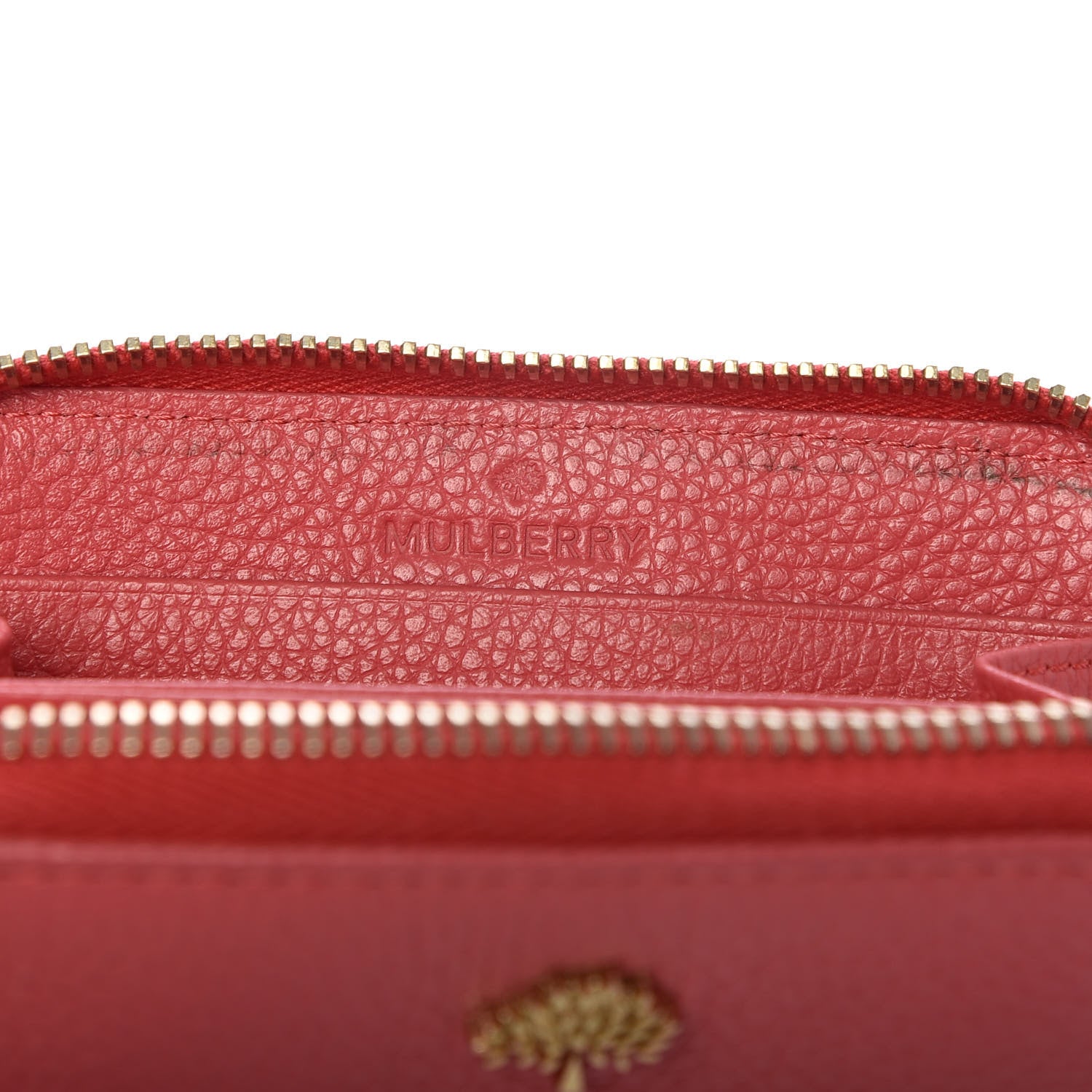 Mulberry Small Classic Grain Compact Zip Wallet Deep Pink 6 of 6