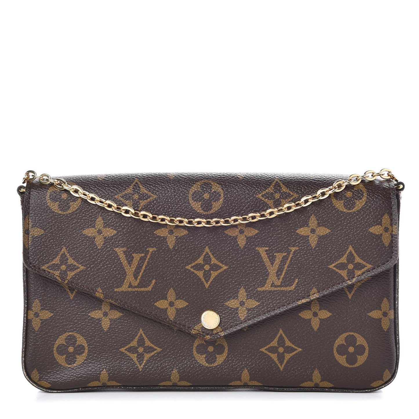 Monogram Pochette Felicie Chain Wallet Fuchsia