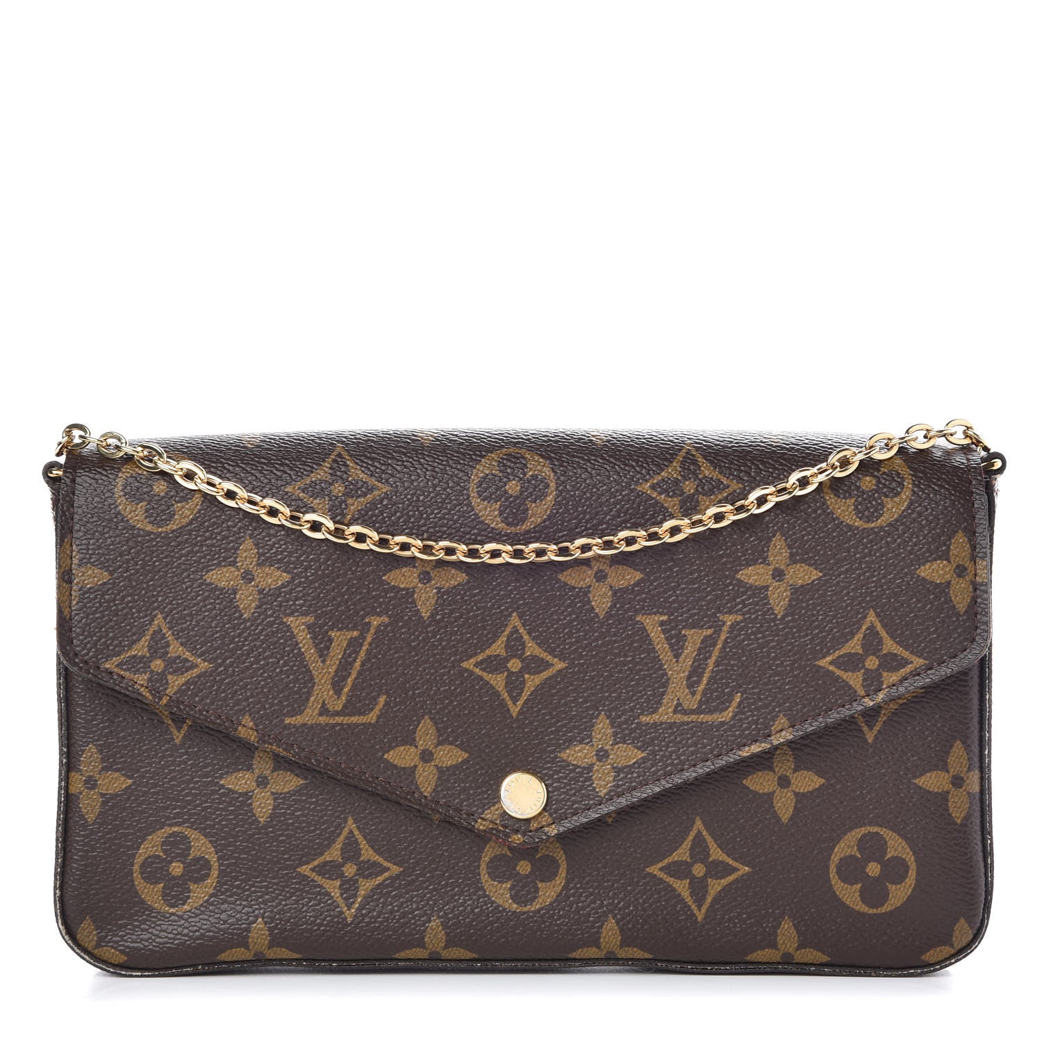 Louis Vuitton Monogram Pochette Felicie Chain Wallet Fuchsia 1 of 10