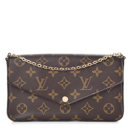 Louis Vuitton Monogram Pochette Felicie Chain Wallet Fuchsia 1 of 10