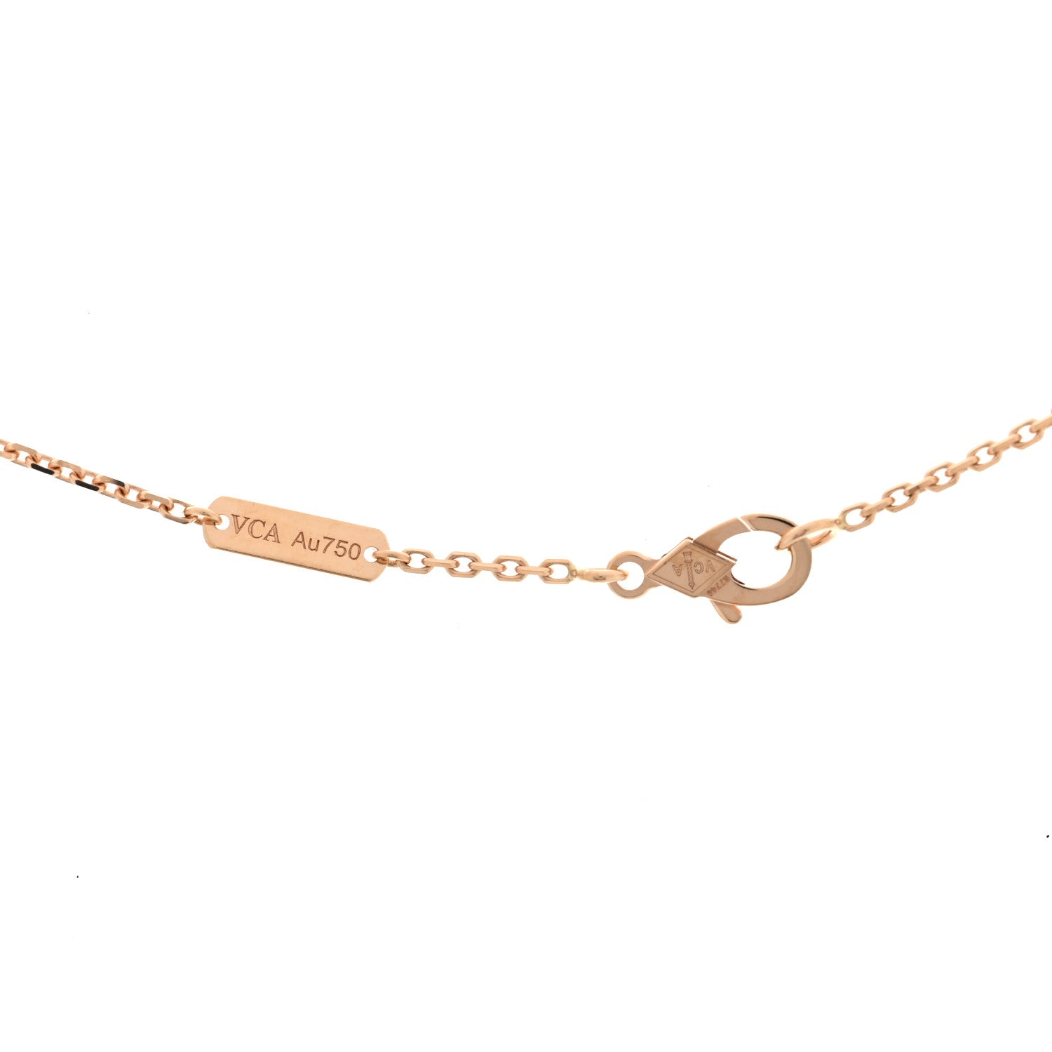 Van Cleef & Arpels 18K Rose Gold Gray Mother of Pearl Vintage Alhambra Pendant Necklace 5 of 6