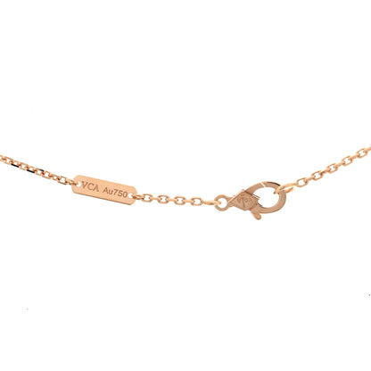Van Cleef & Arpels 18K Rose Gold Gray Mother of Pearl Vintage Alhambra Pendant Necklace 5 of 6