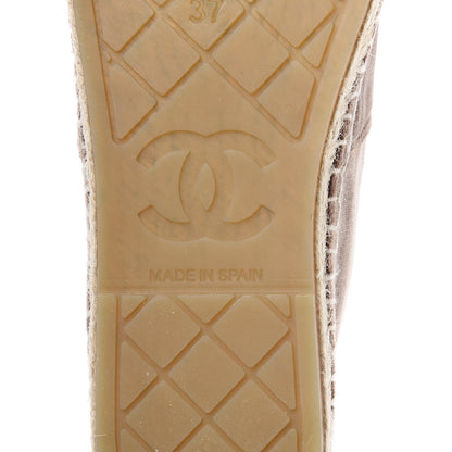 Chanel Velvet Logo Espadrilles 37 Beige Black 8 of 9