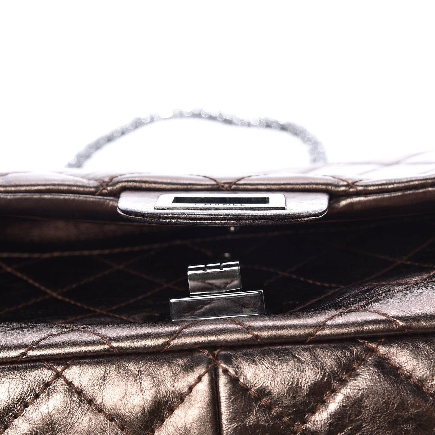 Metallic Aged Calfskin Quilted 2.55 Reissue 227 Flap Bronze