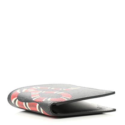 Gucci GG Supreme Monogram Selleria Calfskin Kingsnake Bi-Fold Wallet Black Multicolor 4 of 8