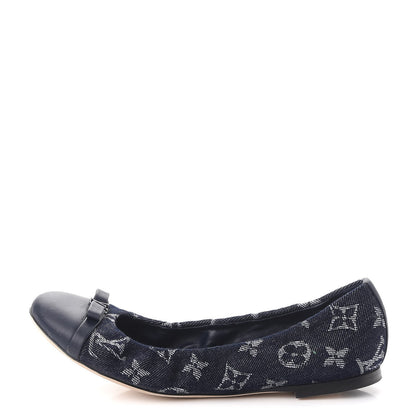 Louis Vuitton Monogram Denim Elba Ballerina Flats 36 Marine 1 of 10