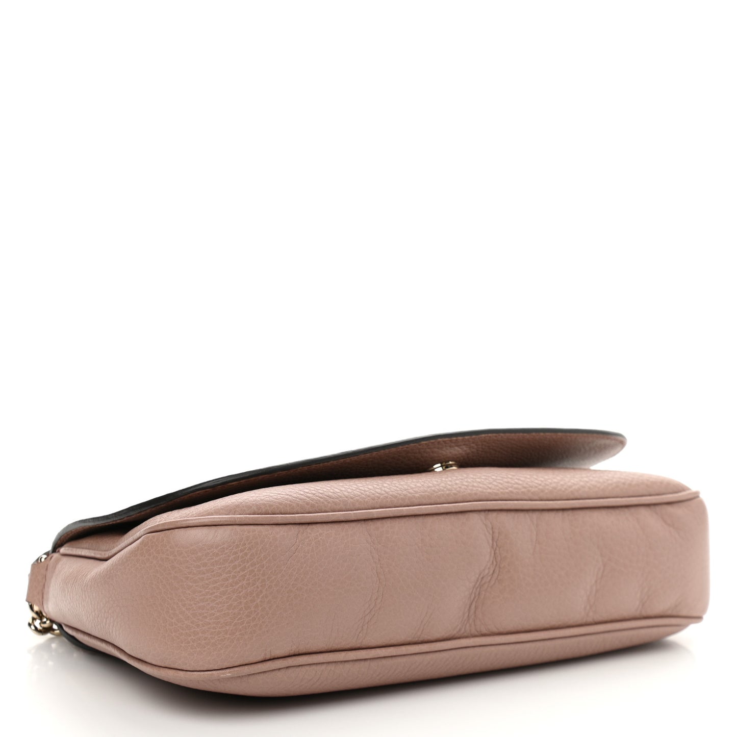 Pebbled Calfskin Medium Soho Flap Crossbody Pale Pink