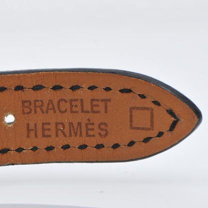 Hermes Stainless Steel Alligator Diamond Mother of Pearl 20mm Kelly Cadena Quartz Watch Noir 5 of 8
