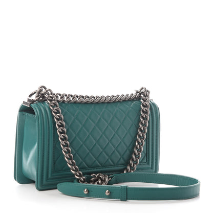 Chanel Lambskin Quilted Medium Boy Flap Green 2 of 9