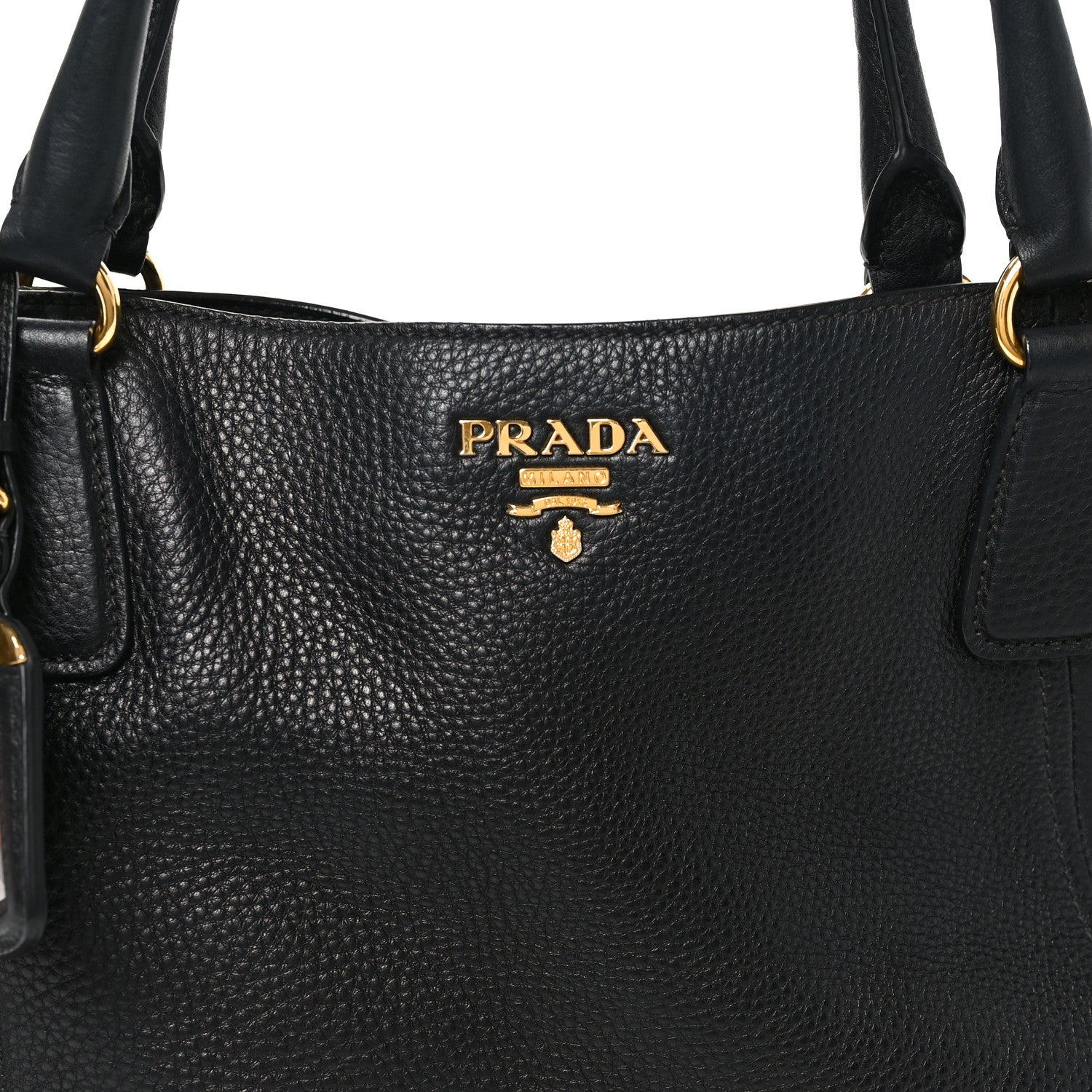 Prada Vitello Daino Side Pocket Tote Black 7 of 9