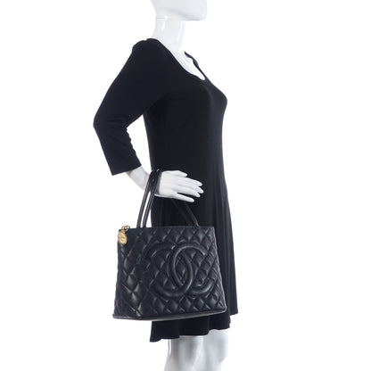 Chanel Caviar Quilted Medallion Tote Black 2 of 9