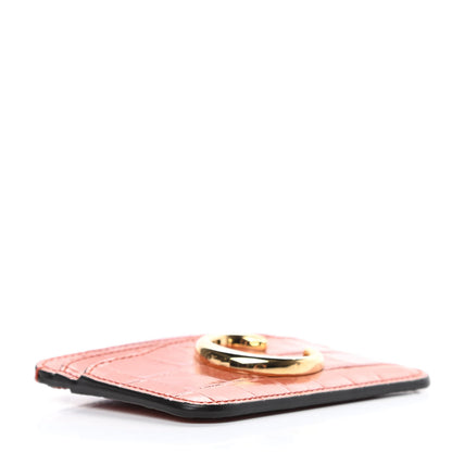Chloe Crocodile Embossed Calfskin C Card Holder Brown 4 of 10
