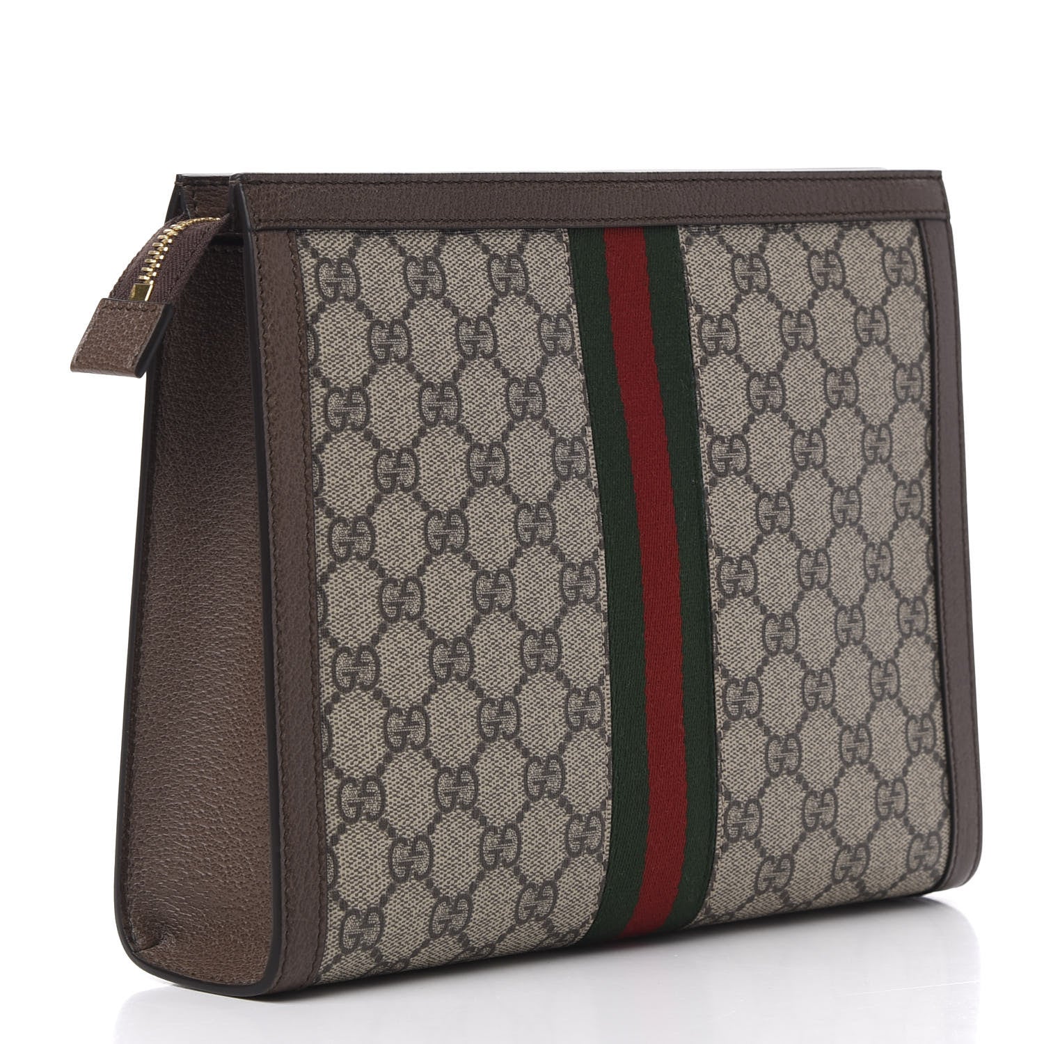 Gucci GG Supreme Monogram Web Ophidia Pouch Brown 2 of 11