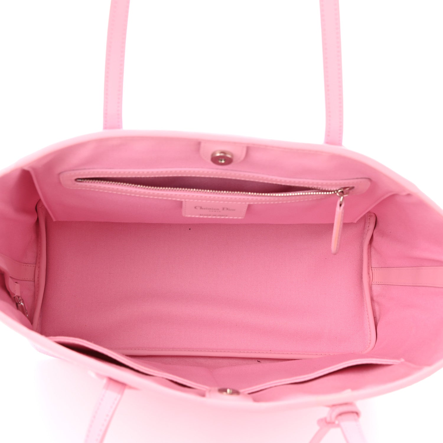 Christian Dior Coated Canvas Cannage Panarea Shopping Tote Pink 4 of 9