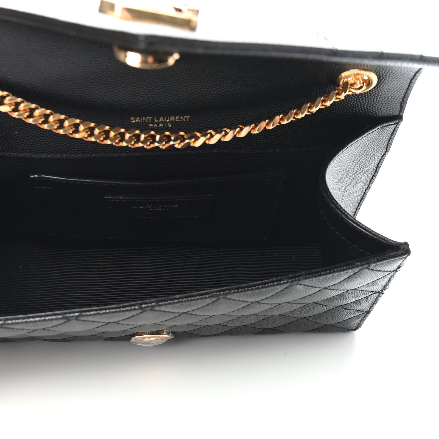 Grain De Poudre Textured Mixed Matelasse Triquilt Small Monogram Satchel Black