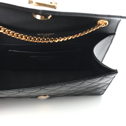 Saint Laurent Grain De Poudre Textured Mixed Matelasse Triquilt Small Monogram Satchel Black 5 of 8