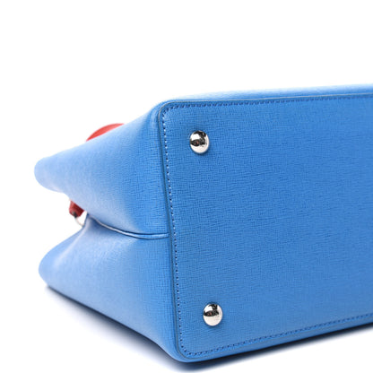Fendi Vitello Elite Monster Petite 2Jours Tote Blue Royal Papavero Multicolor 8 of 10