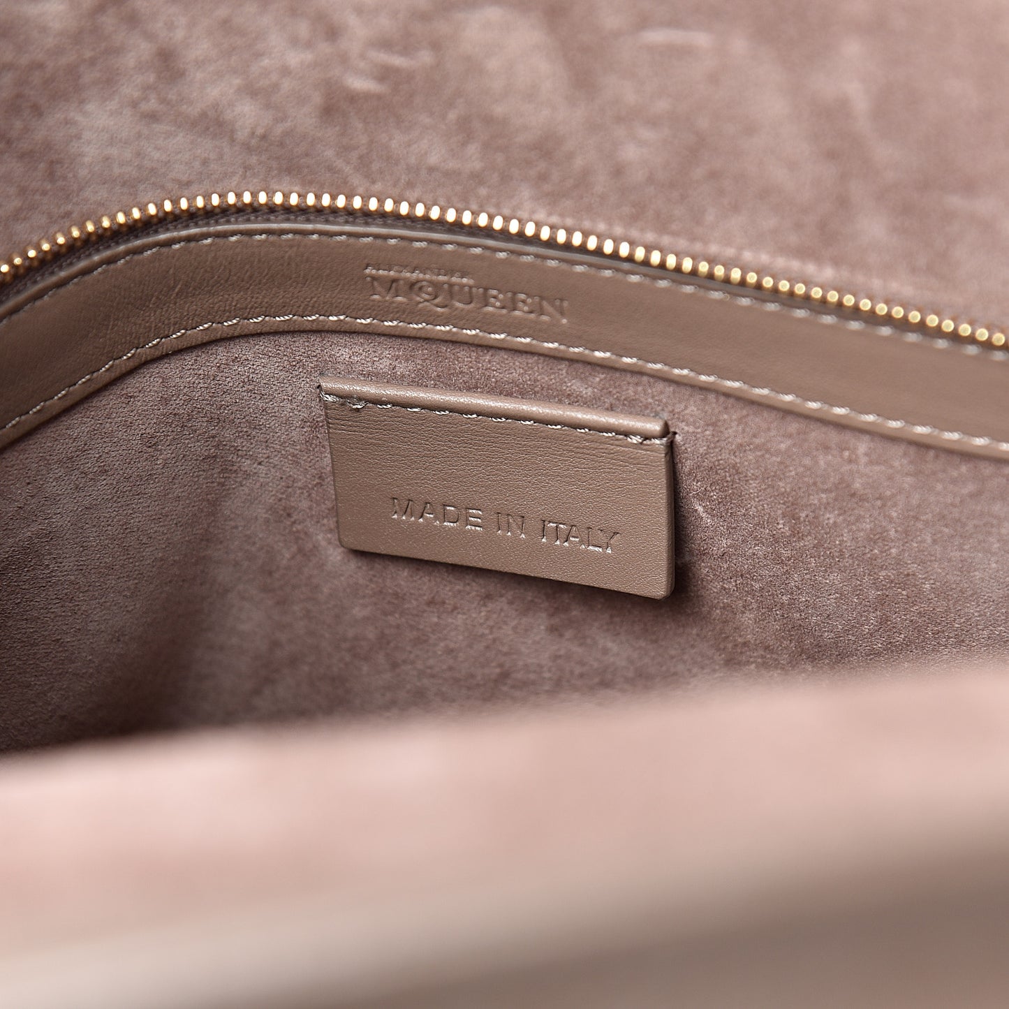 Calfskin Embossed Suede Large Heroine Tan