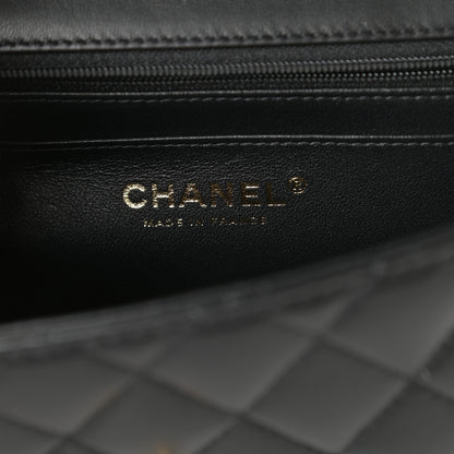 Chanel Lambskin Quilted Mini Top Handle Rectangular Flap Black 6 of 9