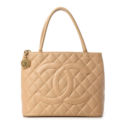 Chanel Caviar Quilted Medallion Tote Beige 1 of 15