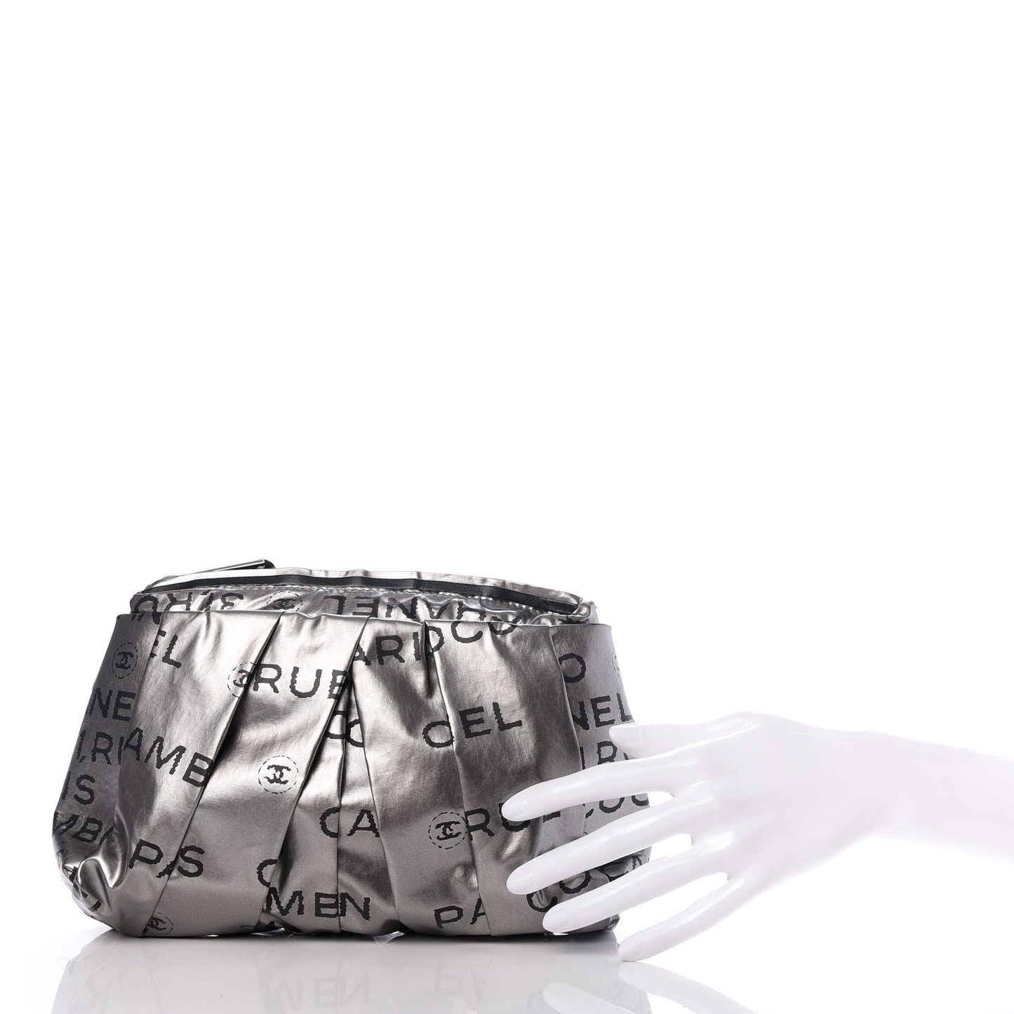 Coated Canvas Small Unlimited Clutch Dark Silver