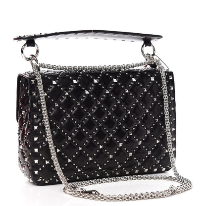 Valentino Garavani Lambskin Beaded Medium Rockstud Spike Shoulder Bag Black 3 of 10