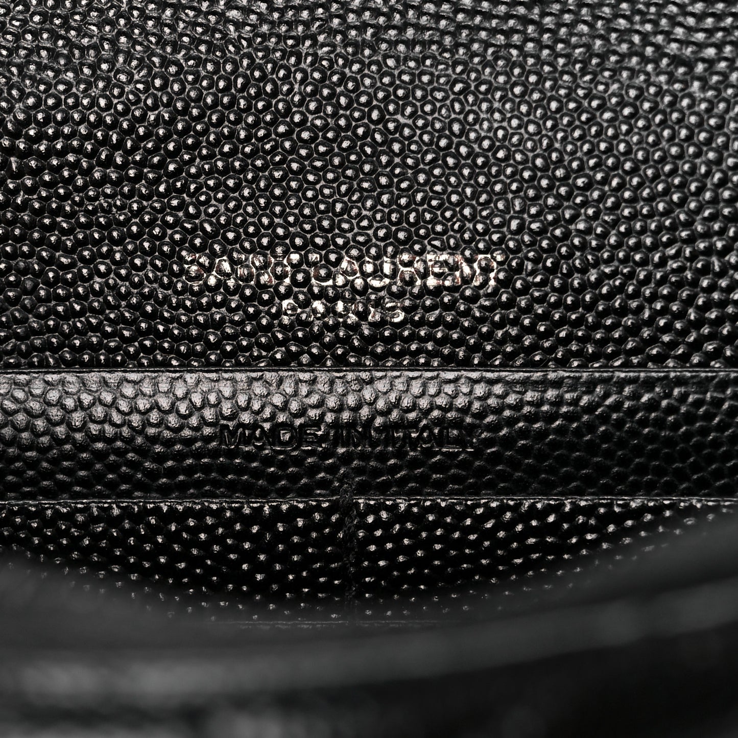 Grain De Poudre Matelasse Chevron Monogram Monochrome Envelope Chain Wallet Black