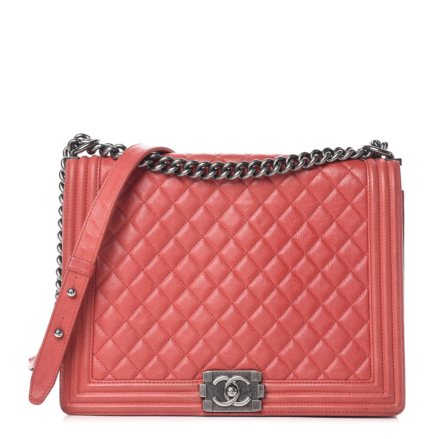 Chanel Calfskin Quilted Large Boy Flap Red 1 of 20