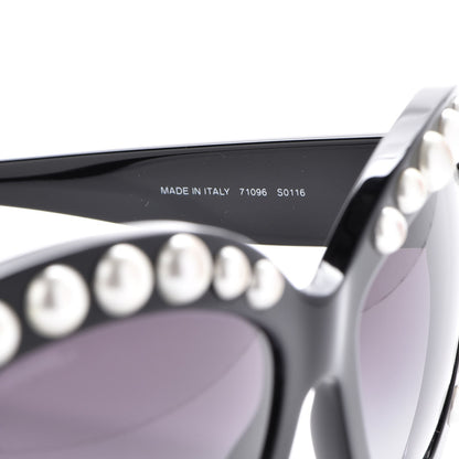 Chanel Pearl Cat Eye Sunglasses 71096 Black 6 of 7