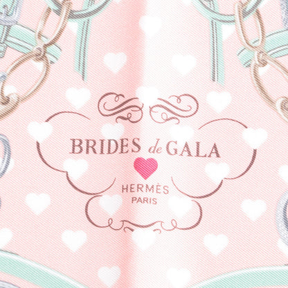 Hermes Silk Brides De Gala Love Pocket Square Beige Rose Dragee Vert Amande 4 of 5
