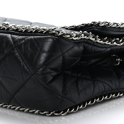 Chanel Crumpled Calfskin Medium Chain All Over Flap Black 9 of 9