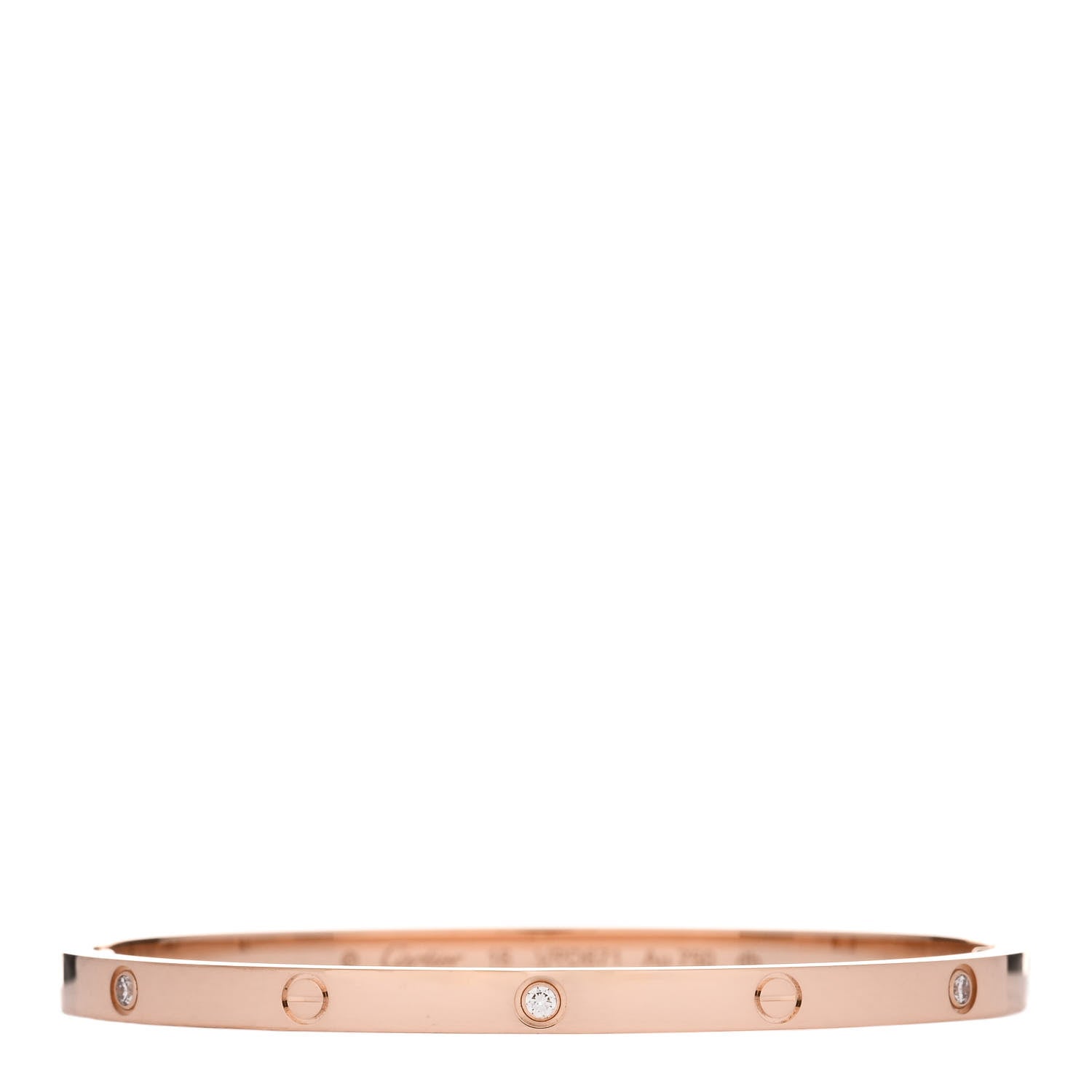 Cartier 18K Pink Gold 6 Diamond Small LOVE Bracelet 16 1 of 6