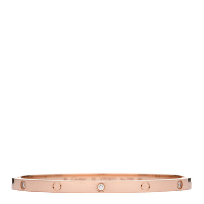 Cartier 18K Pink Gold 6 Diamond Small LOVE Bracelet 16 1 of 6
