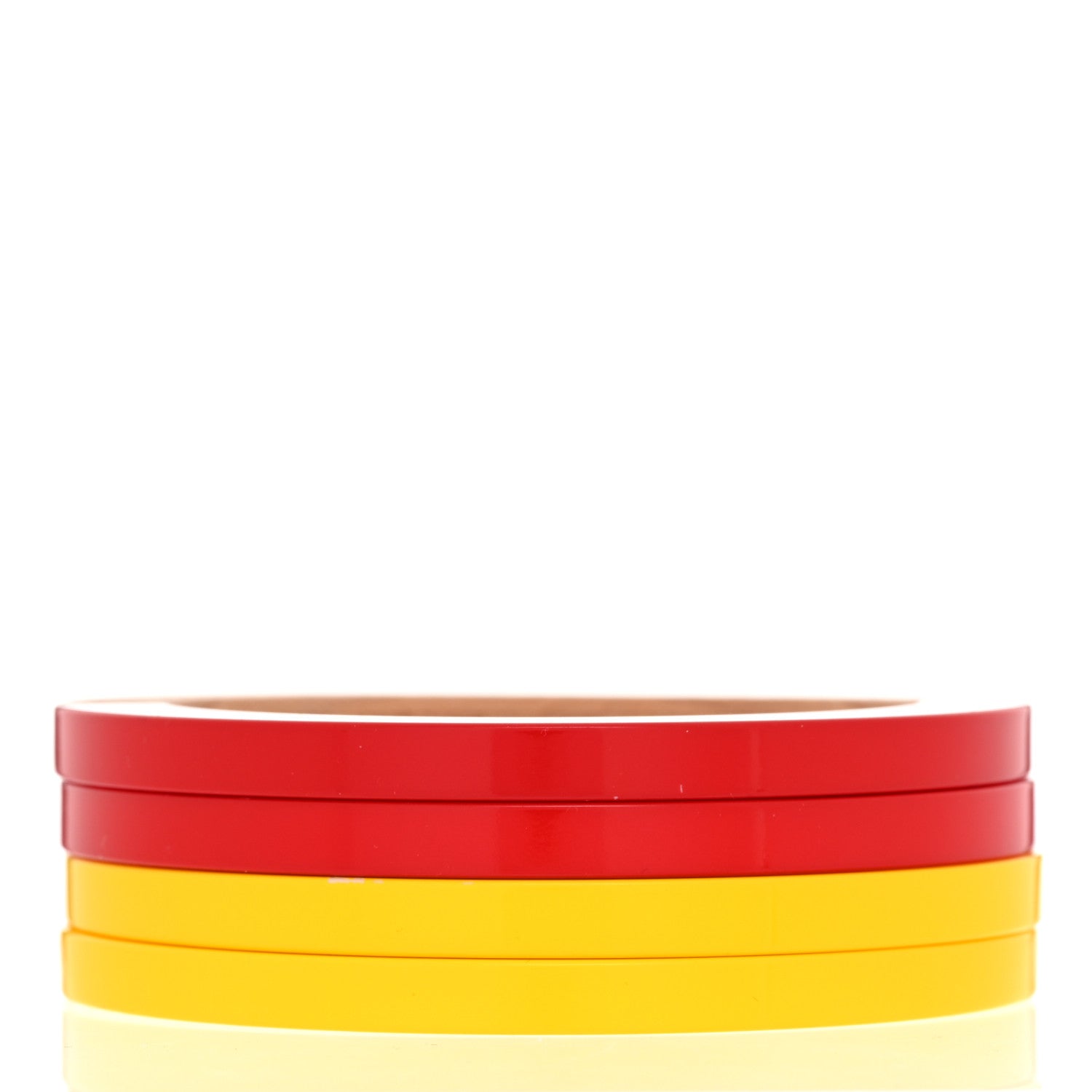 Louis Vuitton Lacquer Wood Crystal Bangle Bracelet Set of 4 Yellow Red 3 of 9