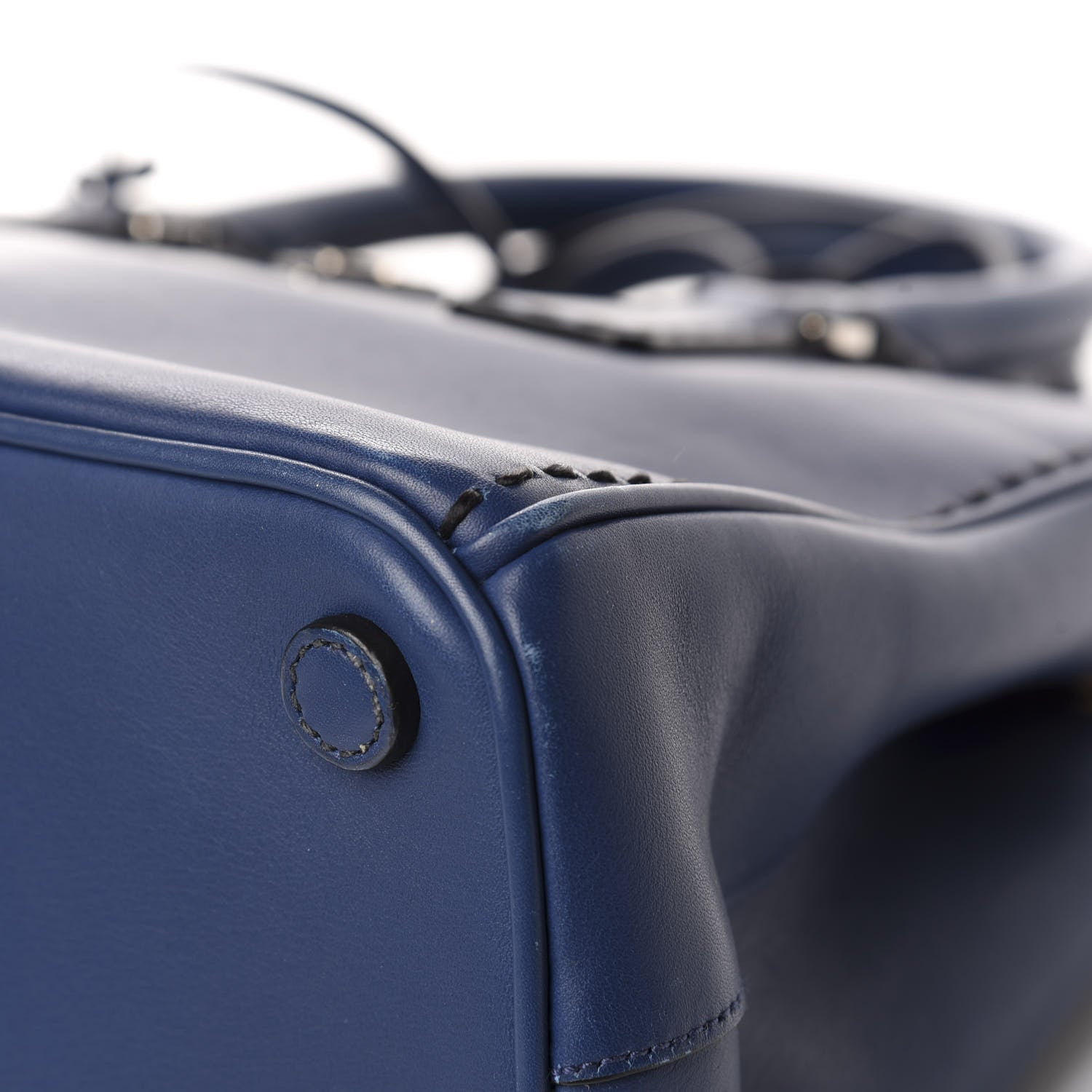 Prada City Calf Hand Stitched Small Galleria Double Zip Tote Bluette 9 of 13