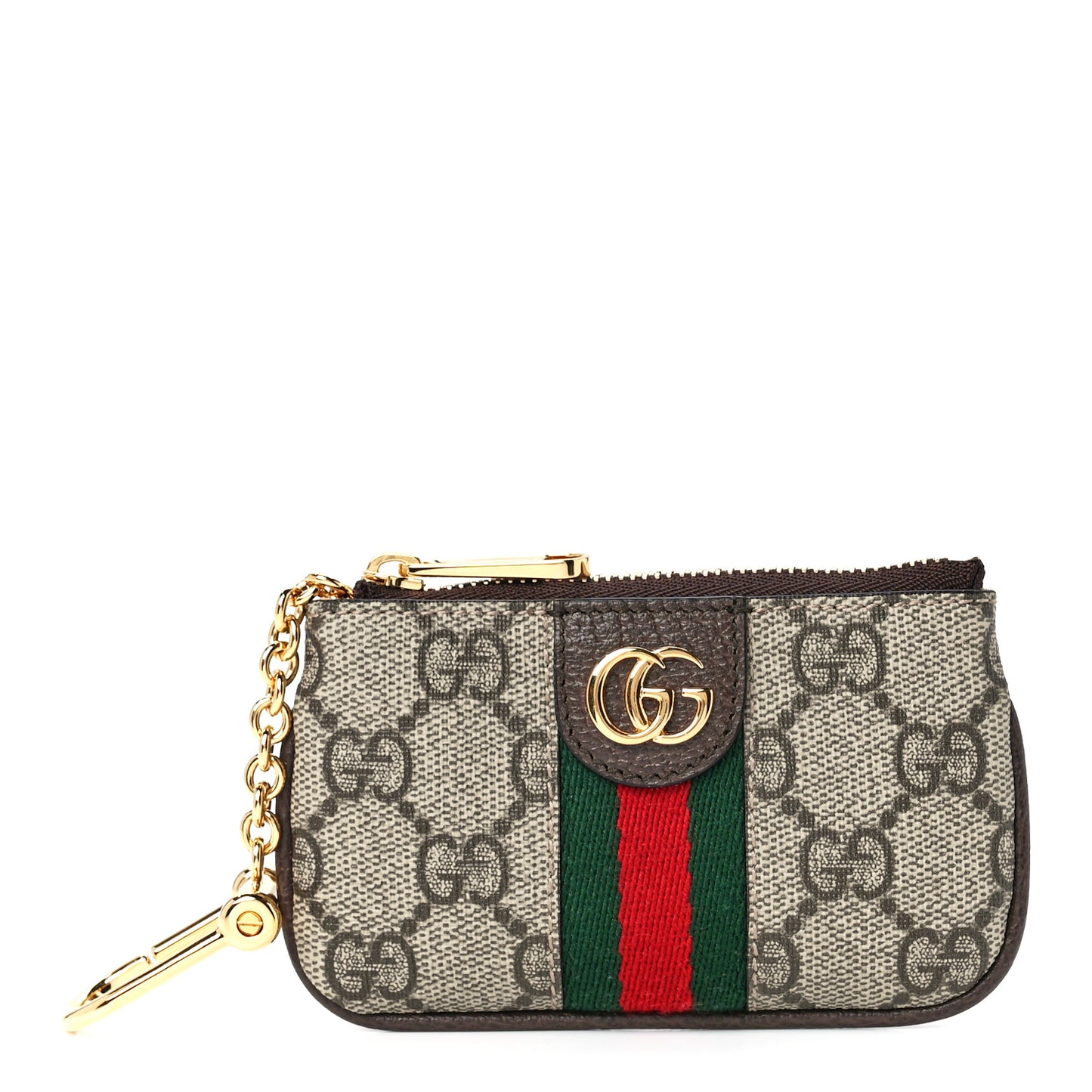 GG Supreme Monogram Web Ophidia Key Case Beige New Acero