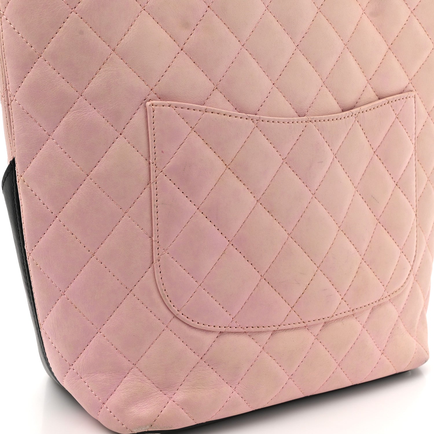 Chanel Calfskin Quilted Medium Cambon Tote Pink Black 17 of 19