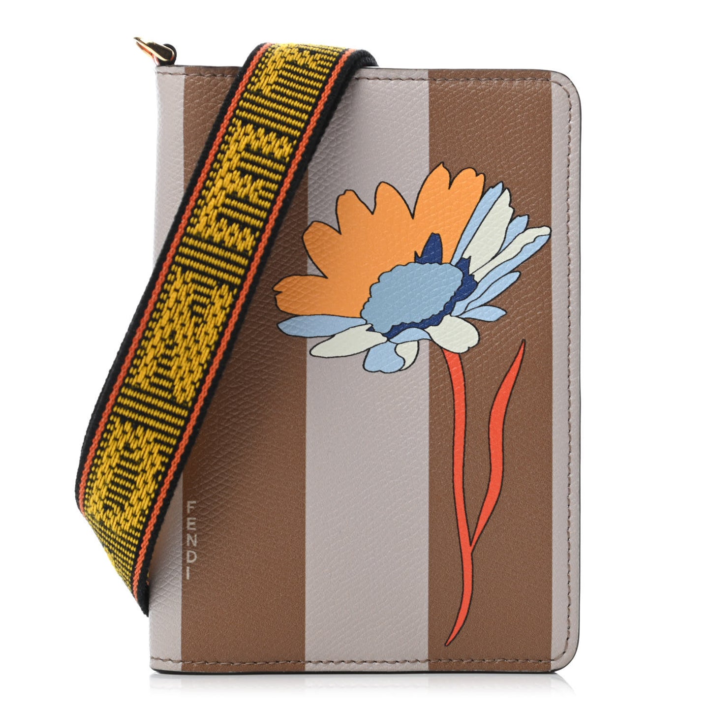 Calfskin Pequin Floral Print Passport Cover