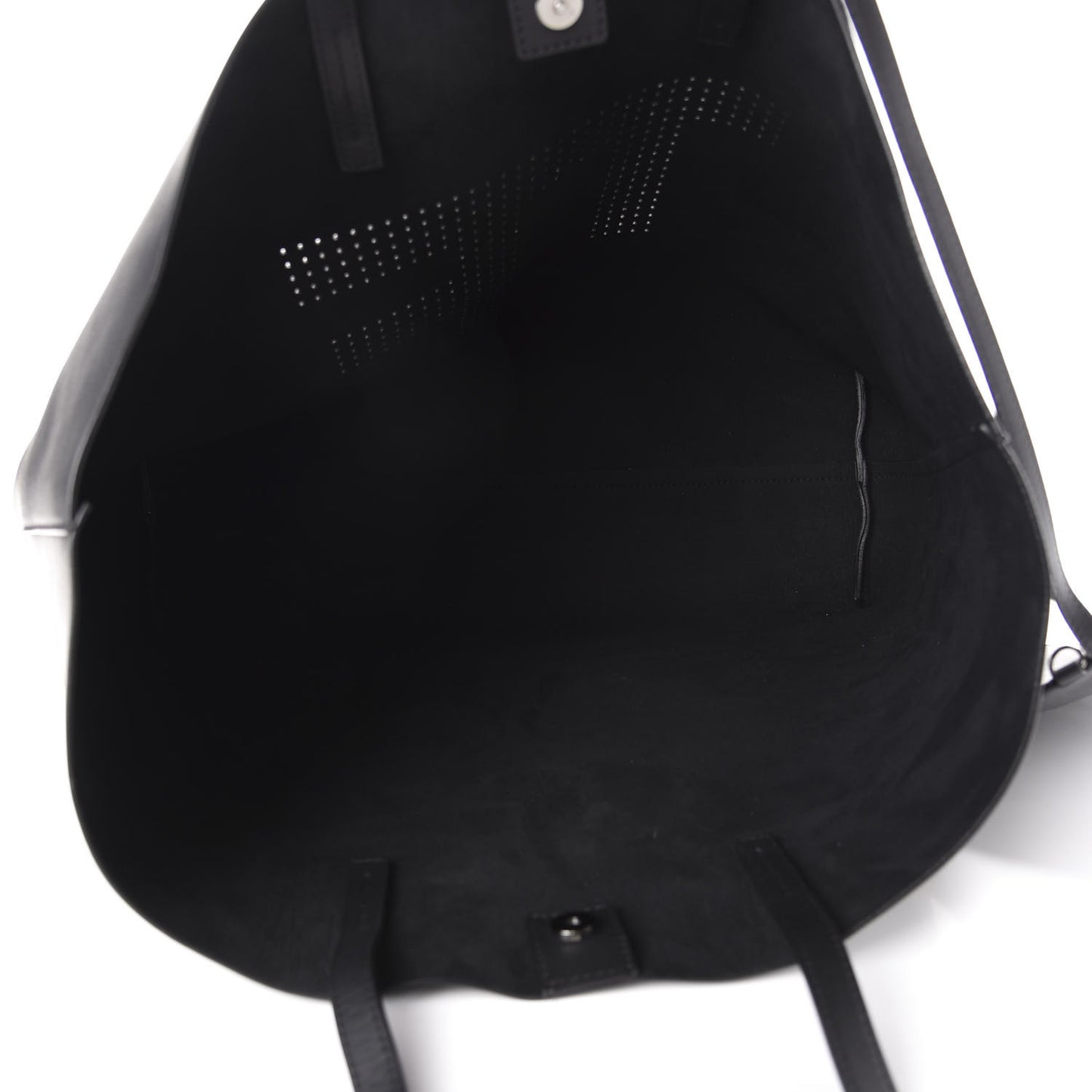 Calfskin Perforated Logo Tote Black