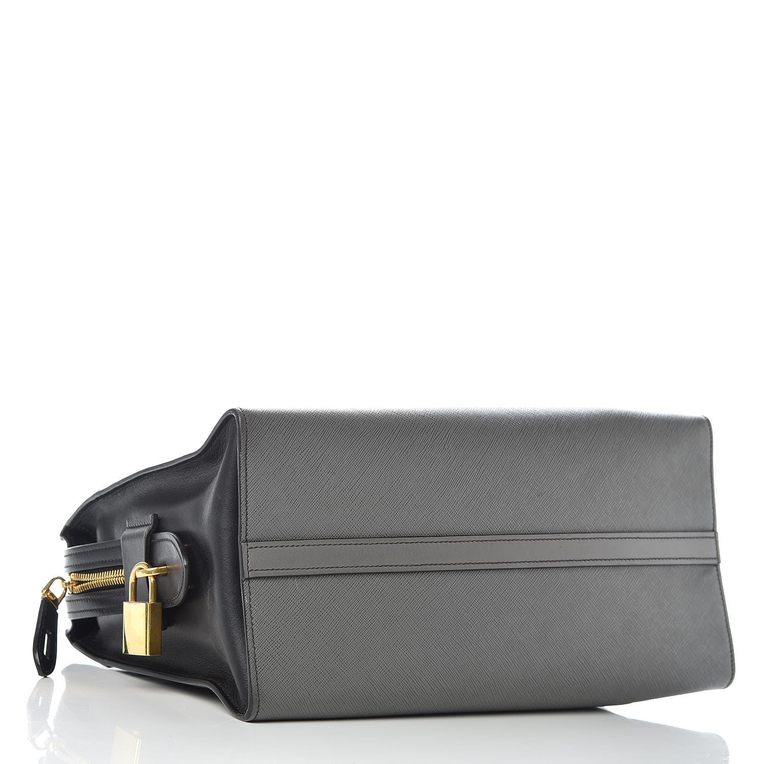 Prada Saffiano City Calf Medium Esplanade Tote Mercurio Black 4 of 14
