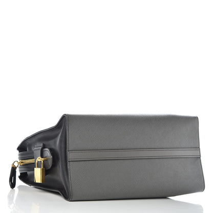 Prada Saffiano City Calf Medium Esplanade Tote Mercurio Black 4 of 14
