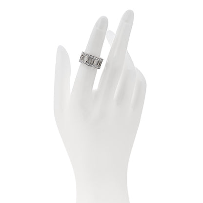 Tiffany 18K White Gold Diamond Wide Atlas Open Ring 50 5.5 2 of 5