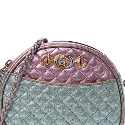 Gucci Laminated Nappa Trapuntata Mini Zumi Dome Shoulder Bag Rosa Lago Rame 9 of 9